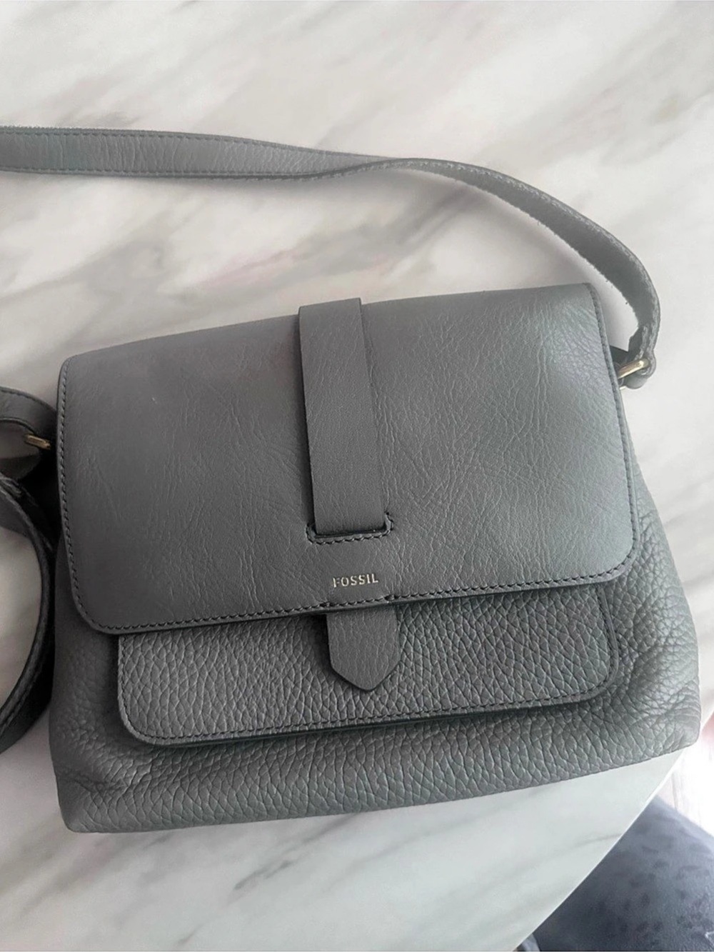 Fossil Gray Crossbody Bag
